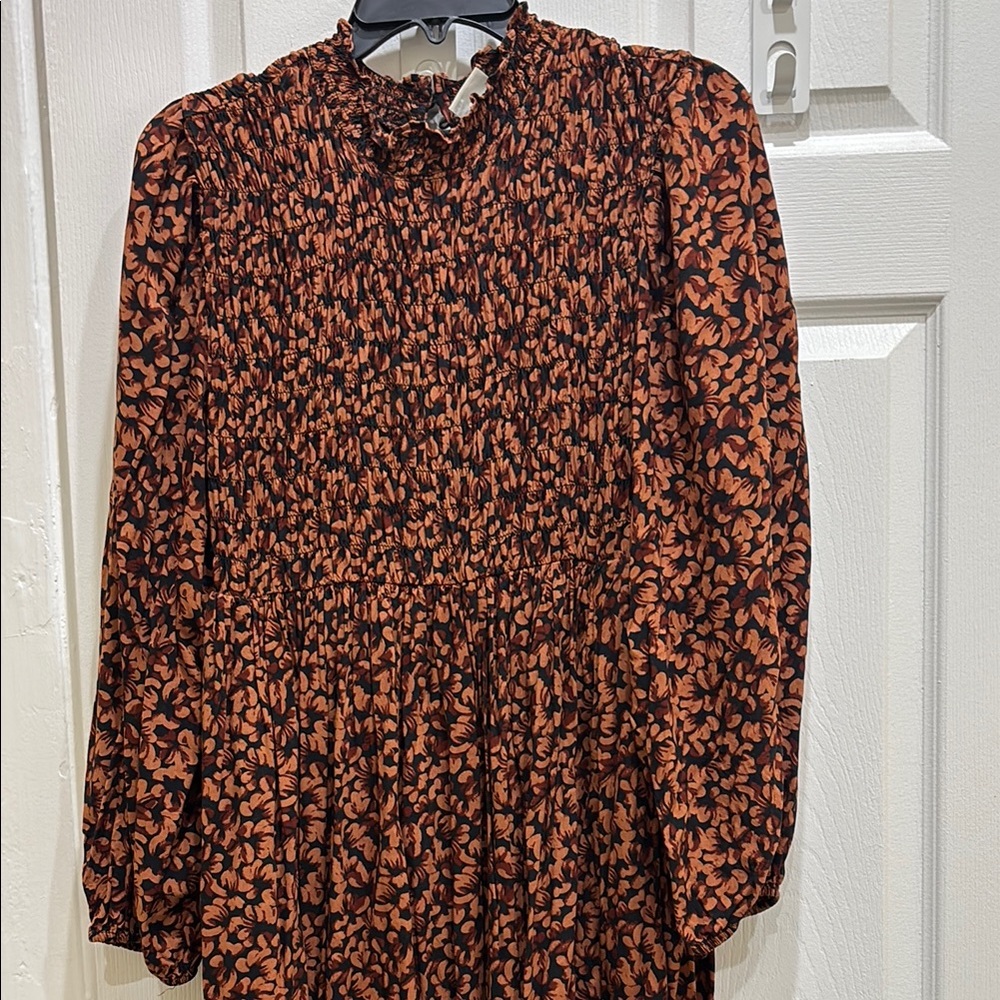Floral Black and Orange Women's Dress